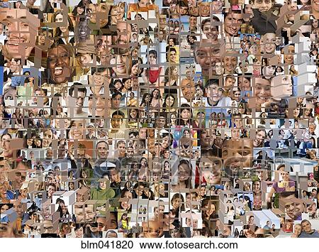 Grid in montage of faces View Large Photo Image Stock Image - Grid in montage of faces. Fotosearch