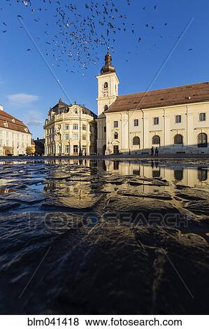 Stock Photo - "Ornate buildings in Sibiu town square, Sibiu, Romania". Fotosearch