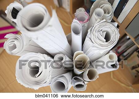 Rolls of blueprints in basket View Large Photo Image Stock Photograph - Rolls of blueprints in basket. Fotosearch