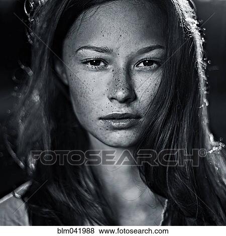 Serious Caucasian teenager with freckles View Large Photo Image Stock Photo - Serious Caucasian teenager with freckles. Fotosearch