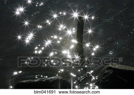 Stock Image - Sparkling lights reflecting in water. Fotosearch