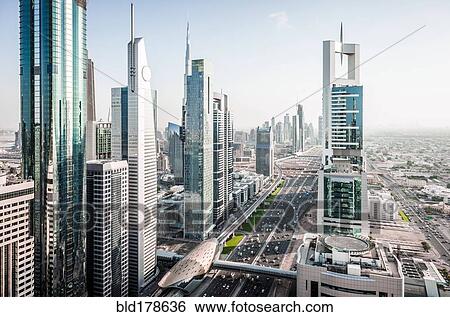 Aerial view of Dubai cityscape, United Arab Emirates View Large Photo Image Stock Photograph - Aerial view of Dubai cityscape, United Arab Emirates. Fotosearch