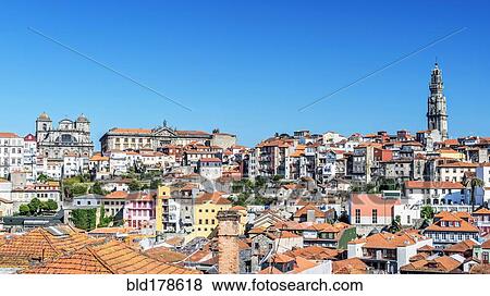 Stock Photo - Aerial view of Porto cityscape, Porto, Portugal. Fotosearch