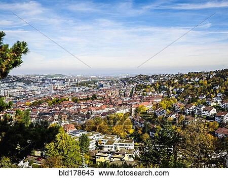 Aerial view of Stuttgart cityscape, Baden Wurttemberg, Germany View Large Photo Image Stock Photography - Aerial view of Stuttgart cityscape, Baden Wurttemberg, Germany. Fotosearch