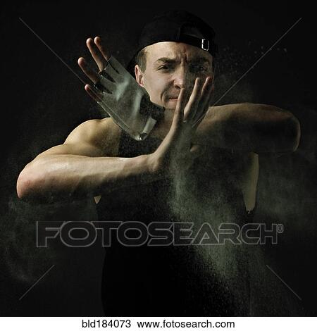 Caucasian man flexing muscles View Large Photo Image Stock Image - Caucasian man flexing muscles. Fotosearch