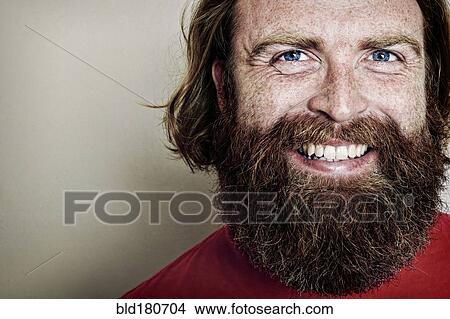 Picture - Caucasian man smiling. Fotosearch