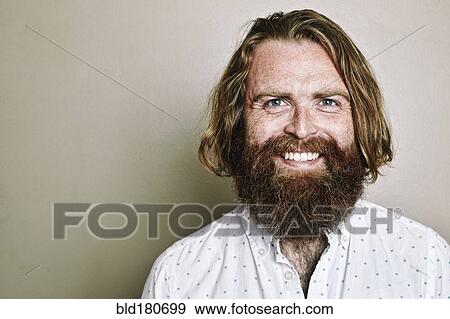 Stock Photo - Caucasian man smiling. Fotosearch