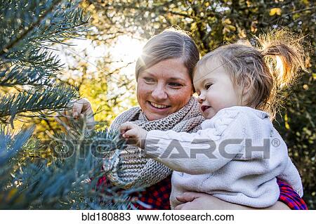 Caucasian mother and daughter admiring tree View Large Photo Image Stock Image - Caucasian mother and daughter admiring tree. Fotosearch