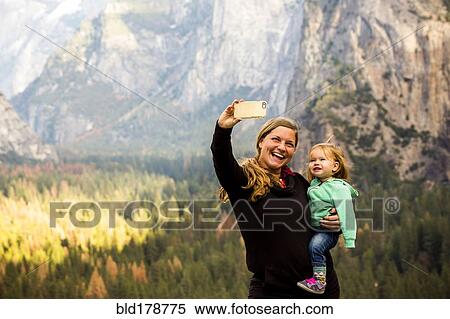 Stock Photography - "Caucasian mother and daughter in Yosemite National Park, California, United States". Fotosearch
