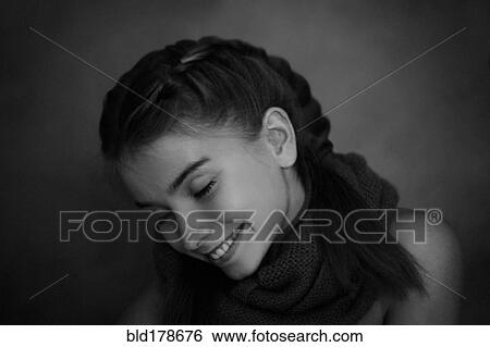 Stock Photograph - Caucasian teenage girl smiling. Fotosearch