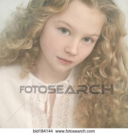Caucasian Teenage Girl With Curly Hair Picture Bld184144