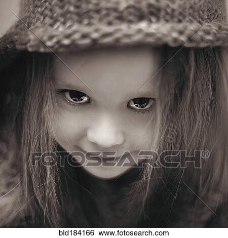 Close up of curious Caucasian girl View Large Photo Image Stock Photograph - Close up of curious Caucasian girl. Fotosearch