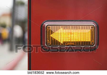 Close up of fire truck blinker arrow View Large Photo Image Stock Image - Close up of fire truck blinker arrow. Fotosearch