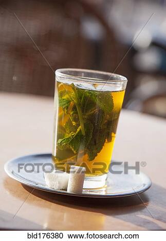 Stock Image - Close up of mint tea. Fotosearch