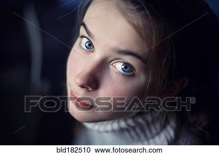 Close up of serious Caucasian teenage girl View Large Photo Image Stock Image - Close up of serious Caucasian teenage girl. Fotosearch
