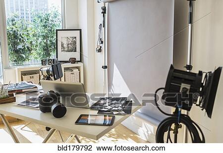 Desk in photography studio View Large Photo Image Stock Image - Desk in photography studio. Fotosearch
