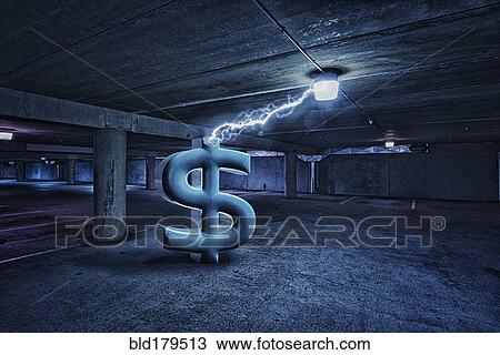 Dollar sign electrifying light in parking lot View Large Photo Image Stock Image - Dollar sign electrifying light in parking lot. Fotosearch