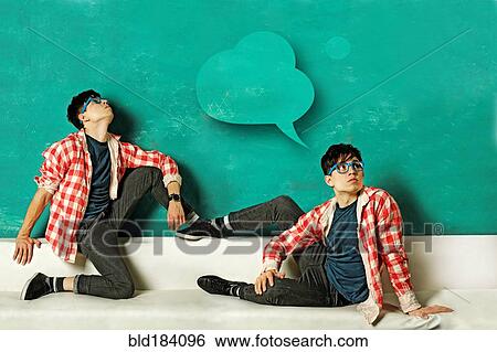 Double exposure of Caucasian man with speech bubble View Large Photo Image Stock Photograph - Double exposure of Caucasian man with speech bubble. Fotosearch