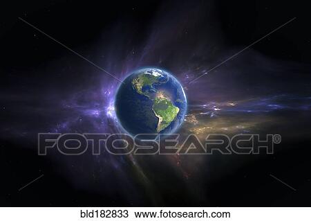 Earth and debris in outer space View Large Photo Image Stock Image - Earth and debris in outer space. Fotosearch