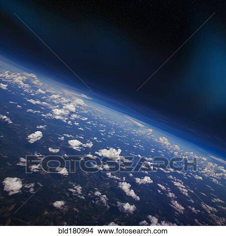 Picture - Earth atmosphere viewed from space. Fotosearch