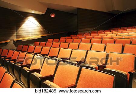 Stock Photography - Empty chairs in movie theater. Fotosearch