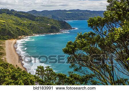 High angle view of beach and remote mountainside View Large Photo Image Stock Image - High angle view of beach and remote mountainside. Fotosearch