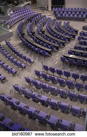 High angle view of empty chairs in German Parliament hall View Large Photo Image Stock Photo - High angle view of empty chairs in German Parliament hall. Fotosearch