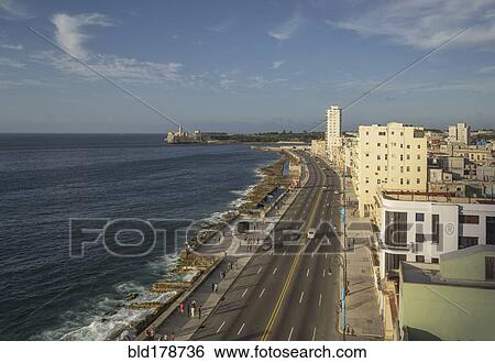 "High angle view of Havana waterfront, Havana, Cuba" View Large Photo Image Stock Photograph - "High angle view of Havana waterfront, Havana, Cuba". Fotosearch