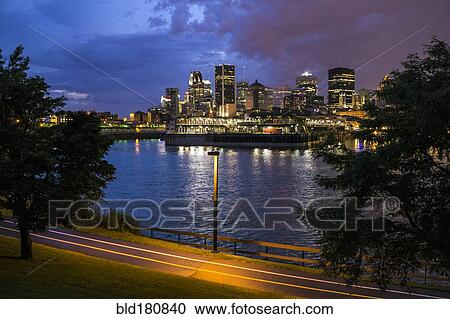 Stock Image - "High rise buildings on Montreal waterfront, Quebec, Canada". Fotosearch