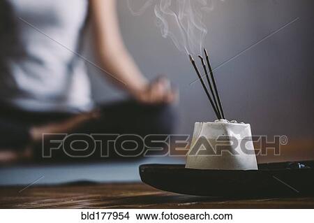Incense burning in yoga studio View Large Photo Image Picture - Incense burning in yoga studio. Fotosearch