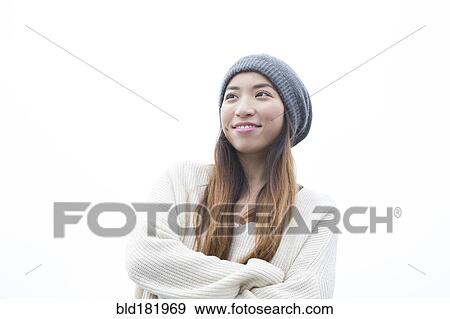 Japanese woman with arms crossed View Large Photo Image Stock Photo - Japanese woman with arms crossed. Fotosearch