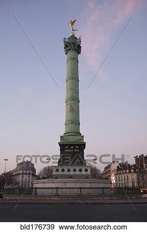 Low angle view of Colonne de Juillet in Paris city center, Ile-de-France, France View Large Photo Image Stock Photo - Low angle view of Colonne de Juillet in Paris city center, Ile-de-France, France. Fotosearch