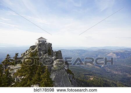 Mt Pilchuck Fire Lookout in remote landscape, Leavenworth, Washington, United States View Large Photo Image Stock Photo - Mt Pilchuck Fire Lookout in remote landscape, Leavenworth, Washington, United States. Fotosearch