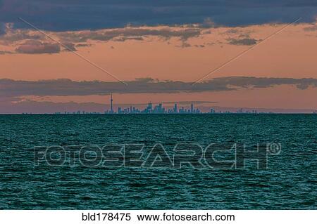 Stock Photography - Niagara-on-the-Lake skyline and sunset sky, Ontario, Canada. Fotosearch