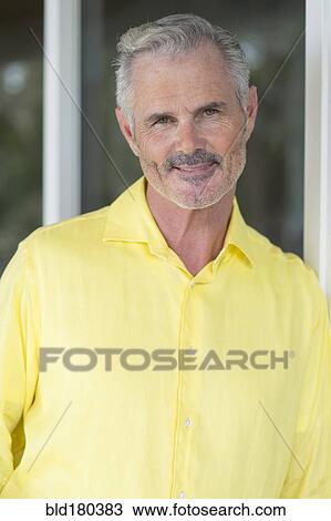 Stock Image - Older Caucasian man smiling. Fotosearch