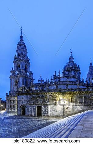 "Ornate church illuminated at night, Santiago de Compostela, A Coruna, Spain" View Large Photo Image Stock Image - "Ornate church illuminated at night, Santiago de Compostela, A Coruna, Spain". Fotosearch