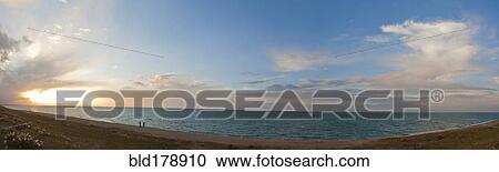 Stock Image - "Panoramic view of Qinghai Lake, Tibet, China". Fotosearch