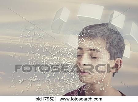 Pixelated mixed race boy with eyes closed View Large Photo Image Stock Image - Pixelated mixed race boy with eyes closed. Fotosearch