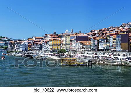Stock Image - Porto cityscape and harbor, Porto, Portugal. Fotosearch
