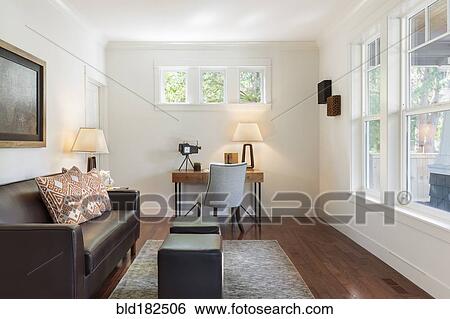 Sofa and desk in living room View Large Photo Image Stock Photograph - Sofa and desk in living room. Fotosearch
