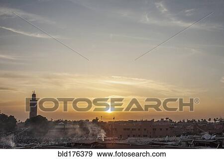 Sunrise over Marrakech landscape, Marrakesh-Asfi, Morocco View Large Photo Image Stock Photo - Sunrise over Marrakech landscape, Marrakesh-Asfi, Morocco. Fotosearch