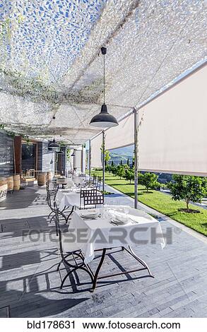 Tables at open-air cafe View Large Photo Image Stock Image - Tables at open-air cafe. Fotosearch