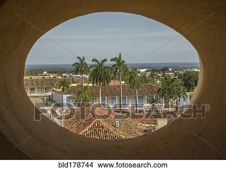 Picture - "Window with view of Trinidad cityscape, Sancti Spiritus, Cuba". Fotosearch