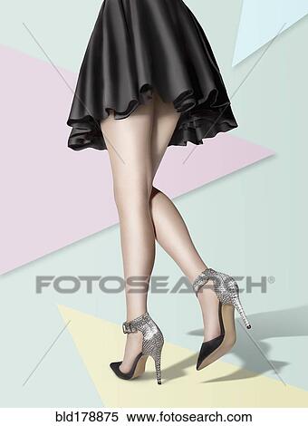Woman wearing high heels and skirt View Large Photo Image Stock Photography - Woman wearing high heels and skirt. Fotosearch
