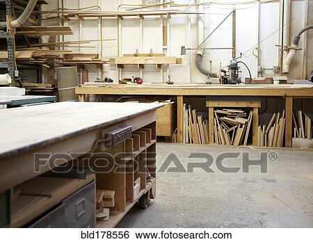 Wood, workbenches and tools in workshop View Large Photo Image Stock Photograph - Wood, workbenches and tools in workshop. Fotosearch