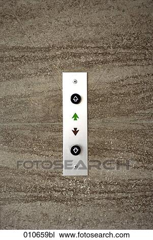 Stock Image - close-up of elevator control panel. Fotosearch