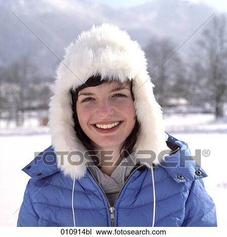 close-up portrait of teenage girl in winter clothes View Large Photo Image Stock Image - close-up portrait of teenage girl in winter clothes. Fotosearch