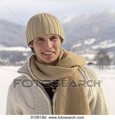 close-up portrait of young man in winter clothes View Large Photo Image Stock Image - close-up portrait of young man in winter clothes. Fotosearch