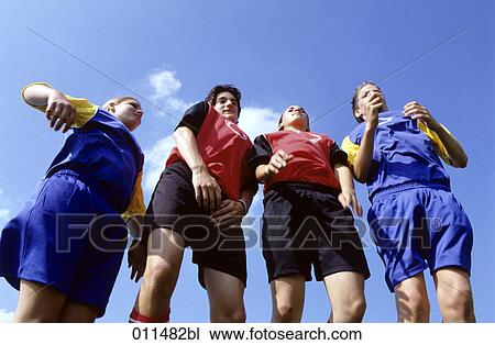 four footballers defending free kick View Large Photo Image Stock Image - four footballers defending free kick. Fotosearch
