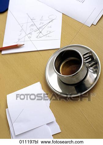 high angle view of silver coloured Espresso cup on office desk View Large Photo Image Stock Image - high angle view of silver coloured Espresso cup on office desk. Fotosearch
